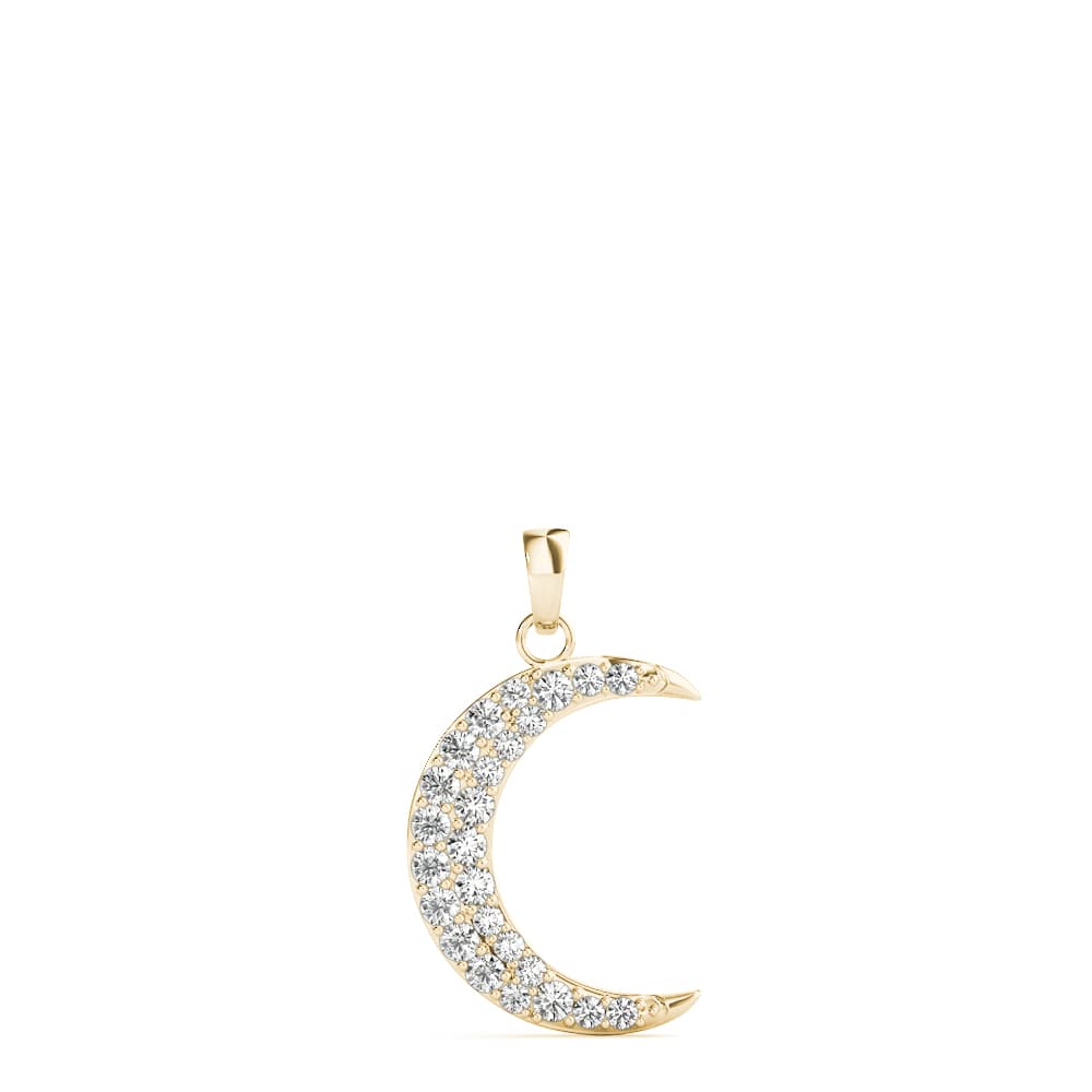 Half Moon Pendants (0.19 ct. tw.), On hand view in yellow gold