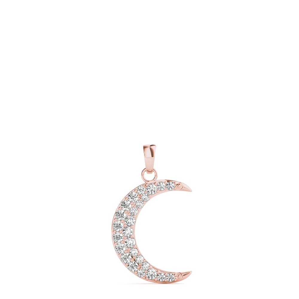 Half Moon Pendants (0.19 ct. tw.), On hand view in rose gold