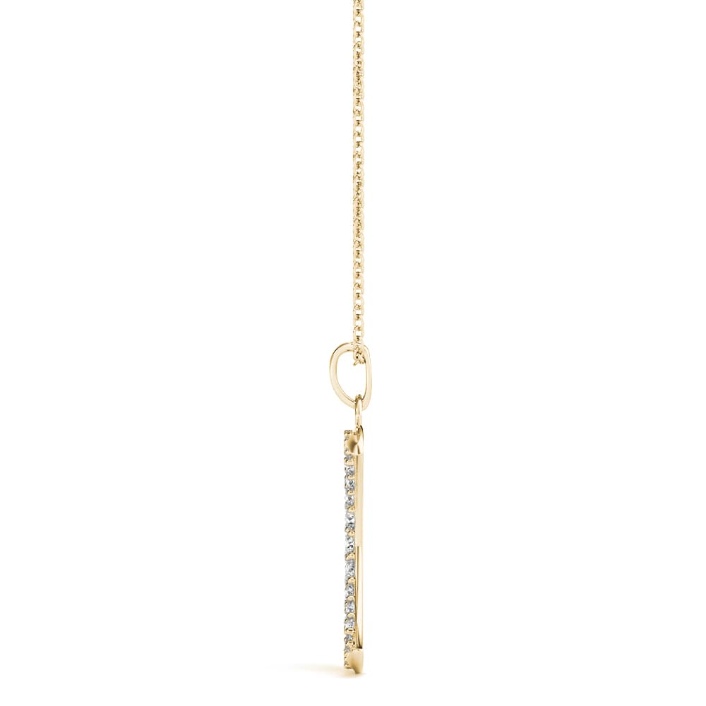 Half Moon Pendants (0.19 ct. tw.), Side view in yellow gold