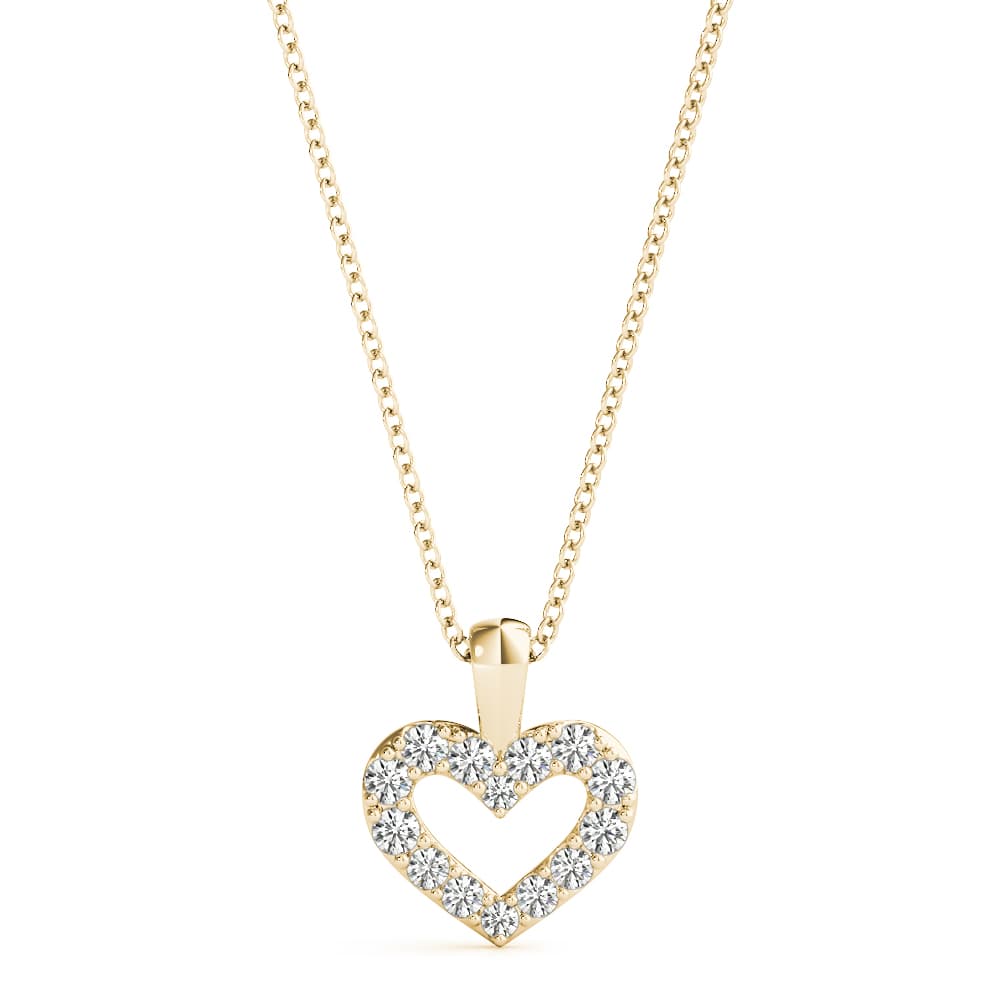 Heart Fashion Pendant (1/8 ct. tw.), Front view in yellow gold