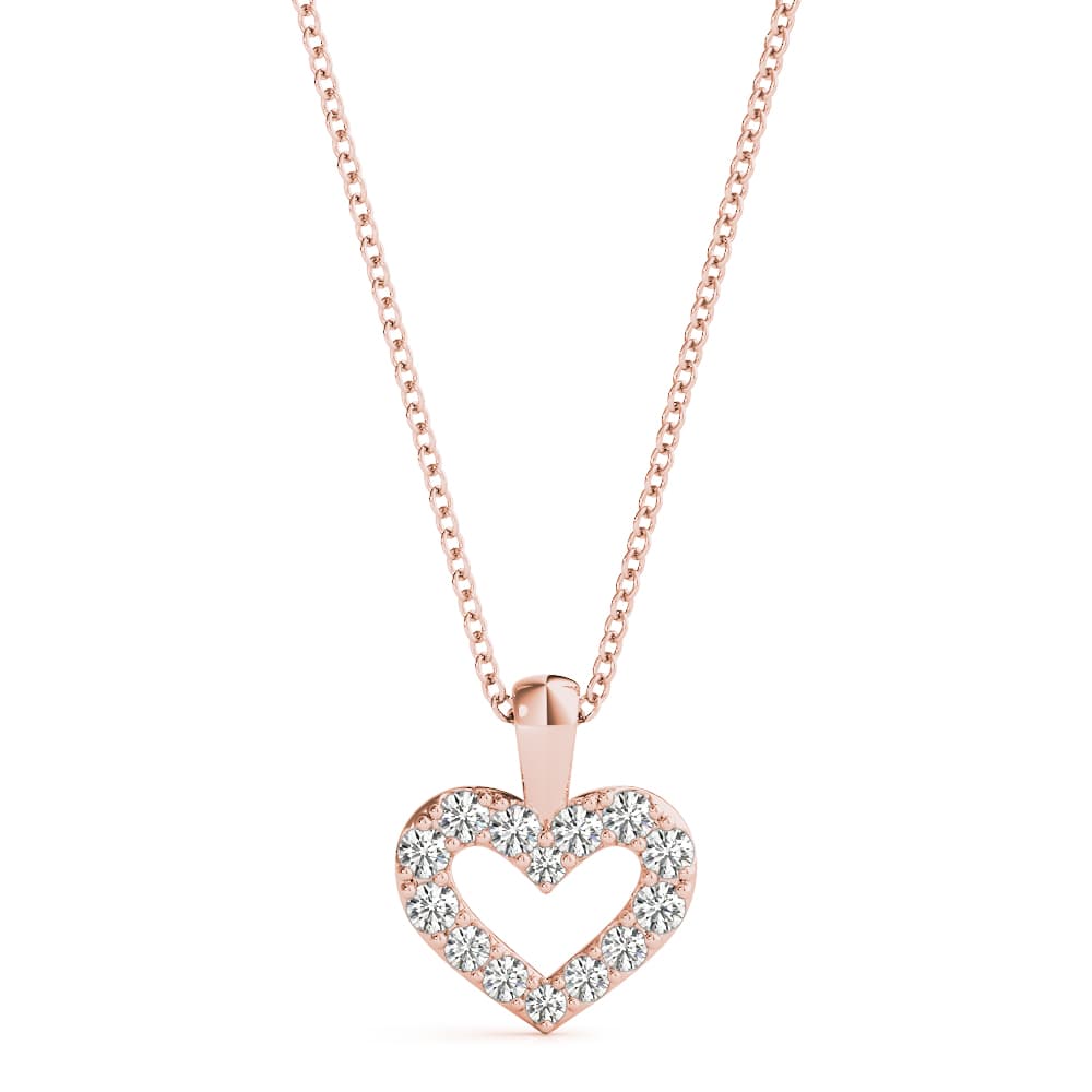 Heart Fashion Pendant (1/8 ct. tw.), Front view in rose gold