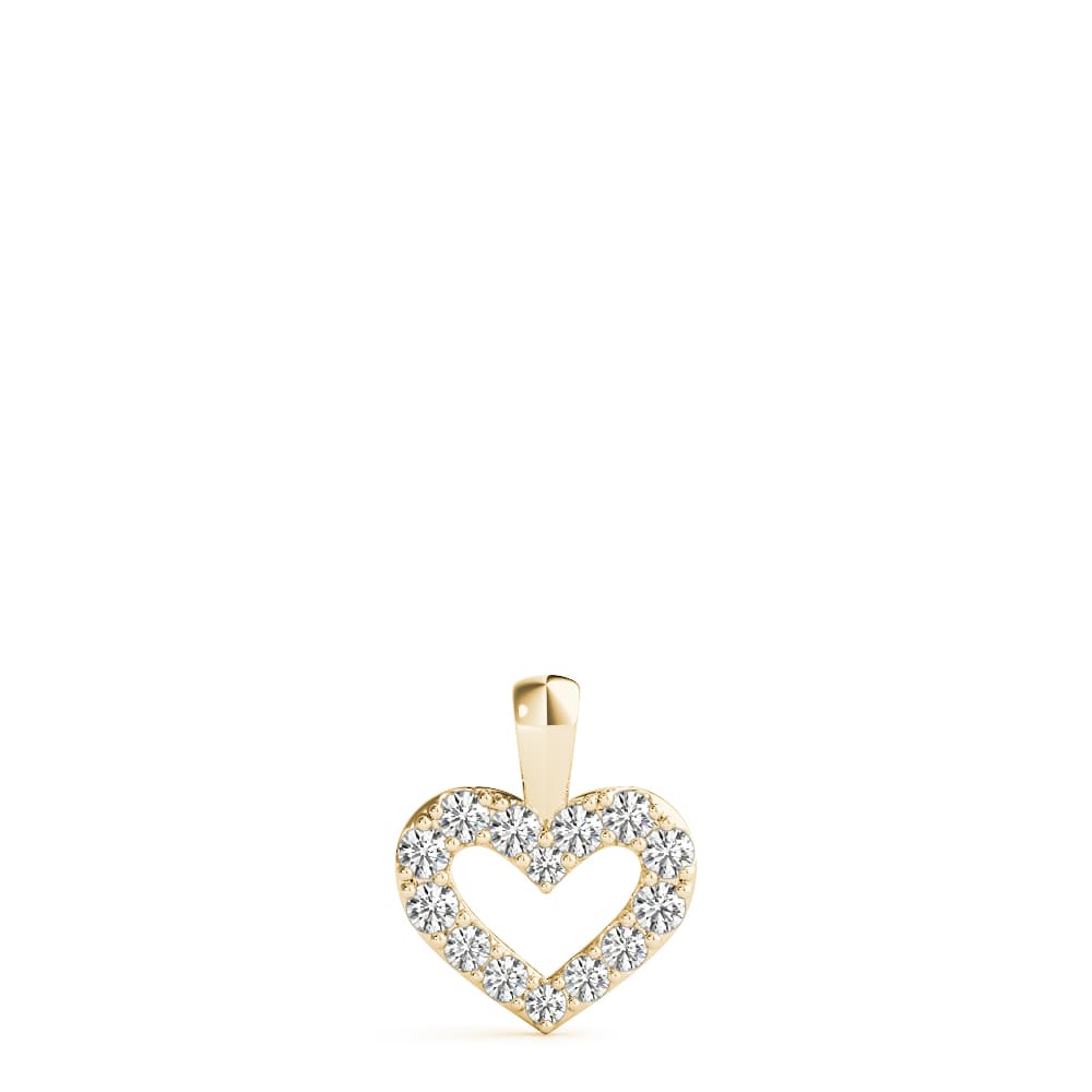 Heart Fashion Pendant (1/8 ct. tw.), On hand view in yellow gold