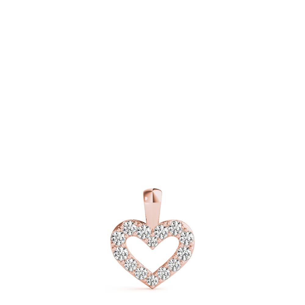 Heart Fashion Pendant (1/8 ct. tw.), On hand view in rose gold