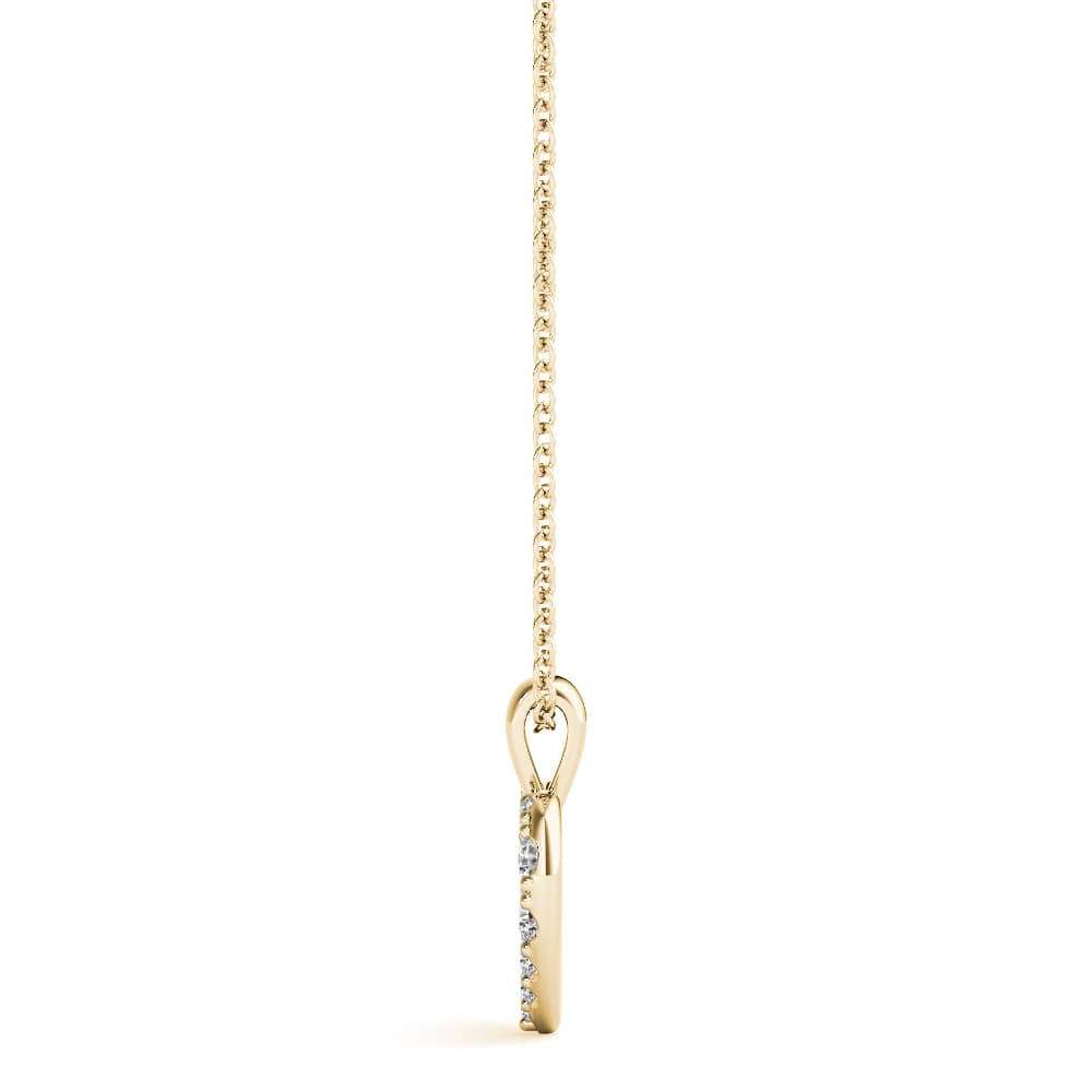 Heart Fashion Pendant (1/8 ct. tw.), Side view in yellow gold