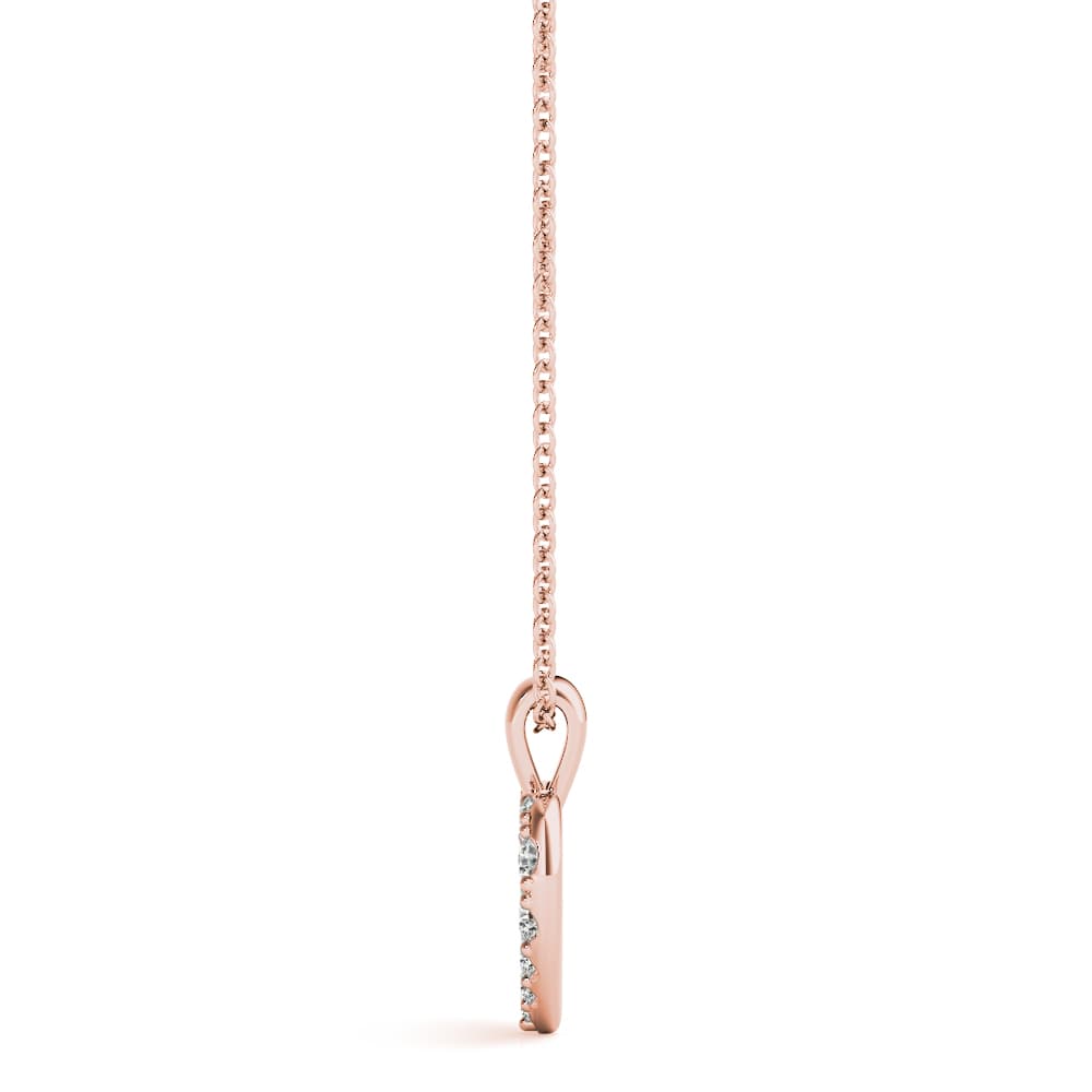 Heart Fashion Pendant (1/8 ct. tw.), Side view in rose gold