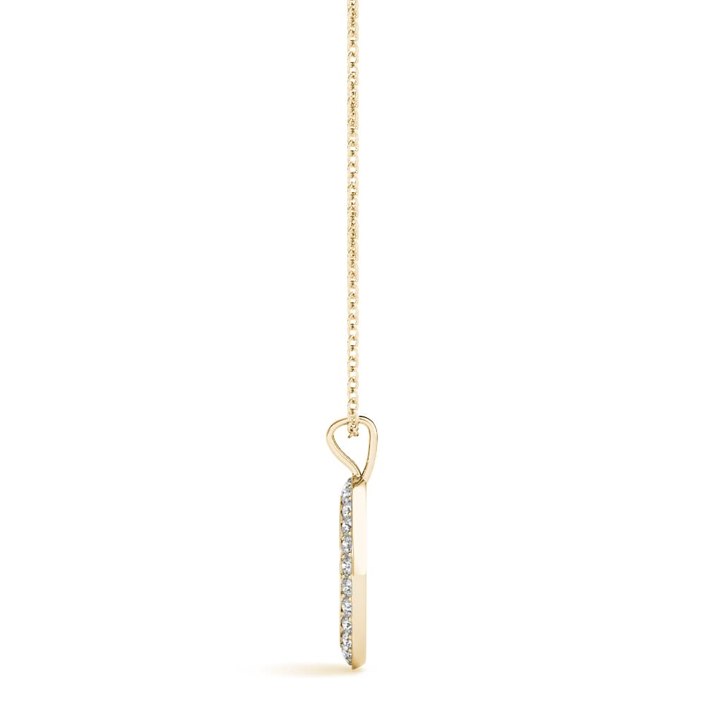 Peace Sign Fashion Pendant (0.29 ct. tw.), Side view in yellow gold