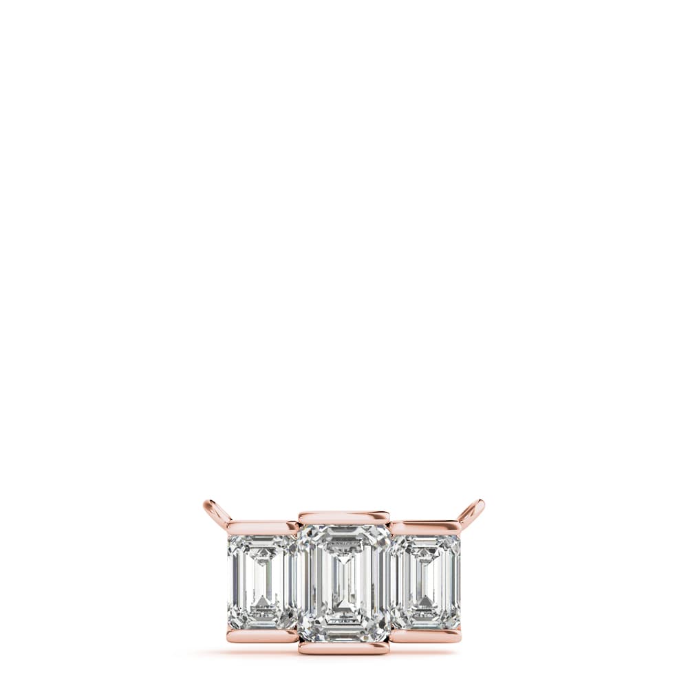 3-Stone Emerald Bar Pendants (0.6 ct. tw.), On hand view in rose gold