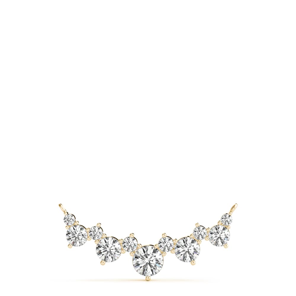 Alternating Round Sized Curved Pendant (0.83 ct. tw.), On hand view in yellow gold