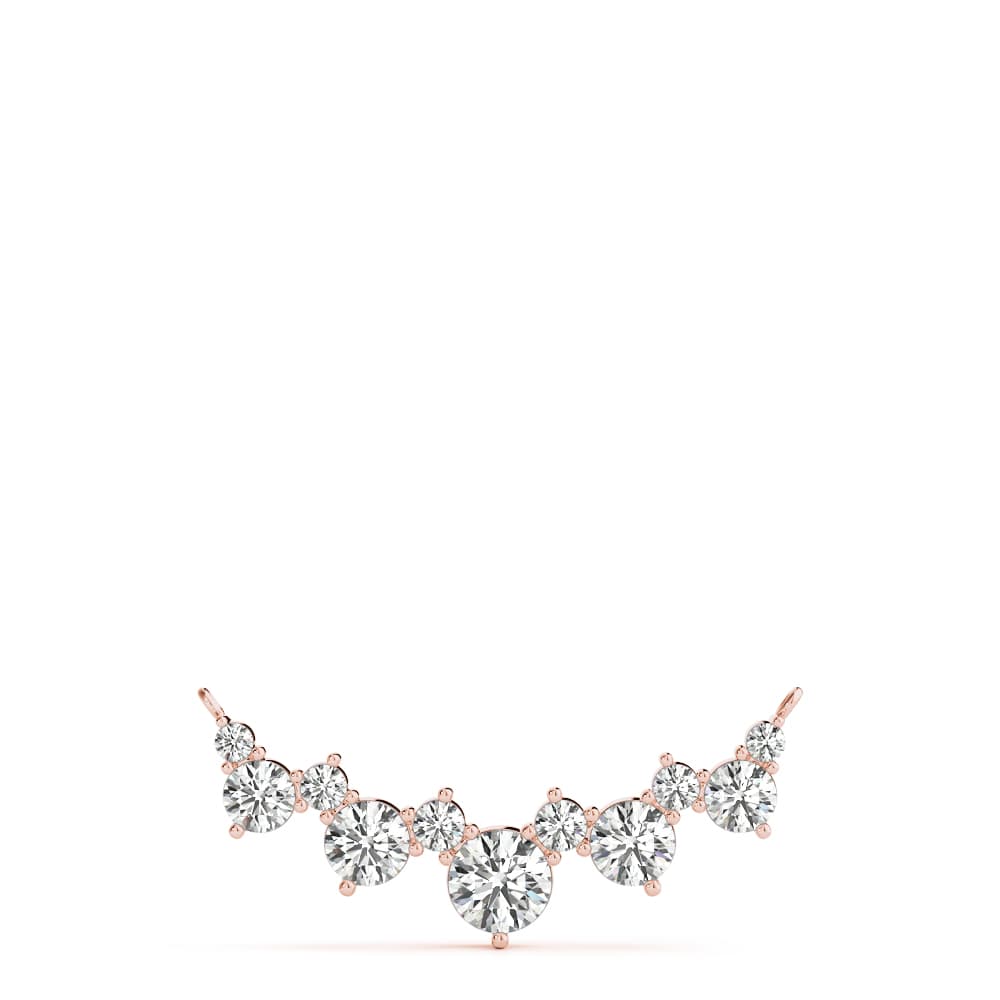 Alternating Round Sized Curved Pendant (0.83 ct. tw.), On hand view in rose gold