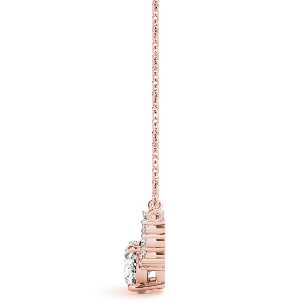 Oval Cluster Fashion Pendant (0.1 ct. tw.), Side view in rose gold