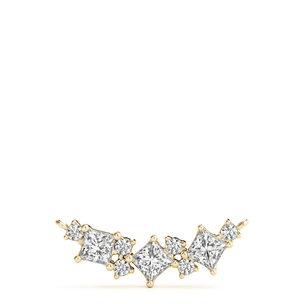 Cluster Bar Fashion Pendant (0.59 ct. tw.), On hand view in yellow gold