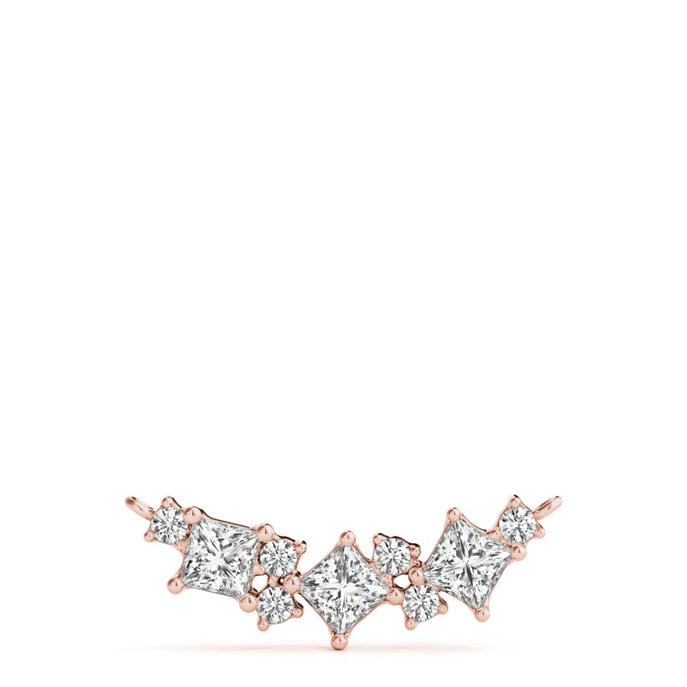 Cluster Bar Fashion Pendant (0.59 ct. tw.), On hand view in rose gold
