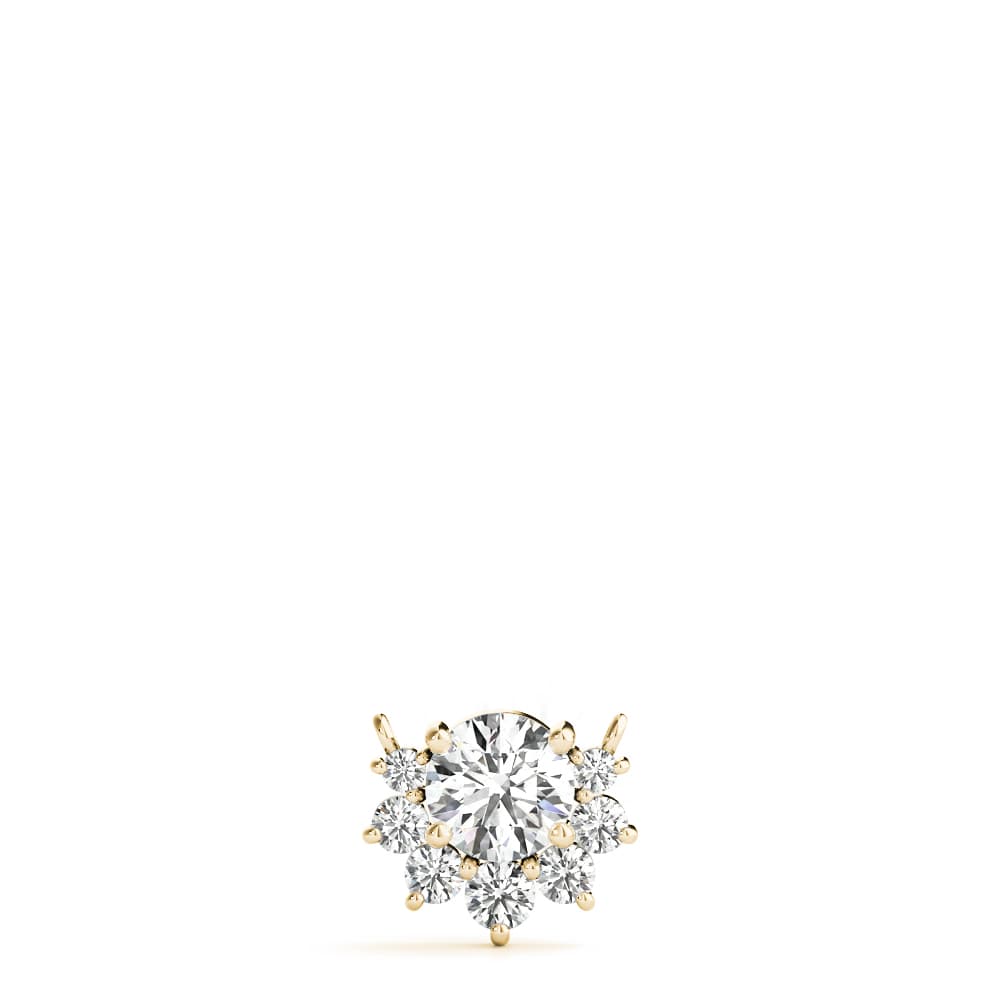 Accented Round Fashion Pendant (1/8 ct. tw.), On hand view in yellow gold
