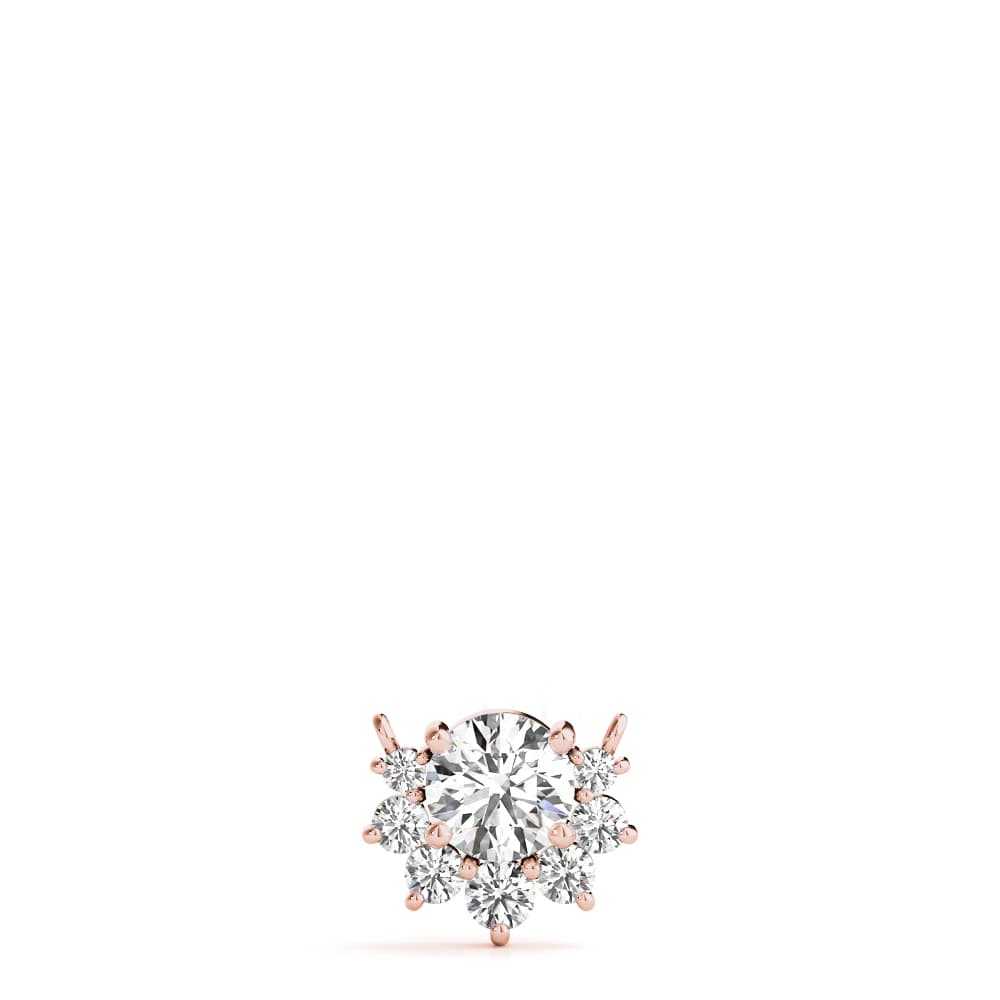 Accented Round Fashion Pendant (1/8 ct. tw.), On hand view in rose gold