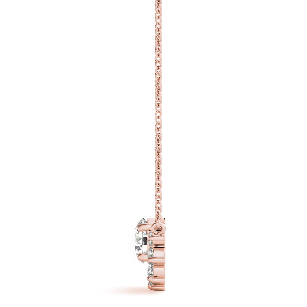 Accented Round Fashion Pendant (1/8 ct. tw.), Side view in rose gold
