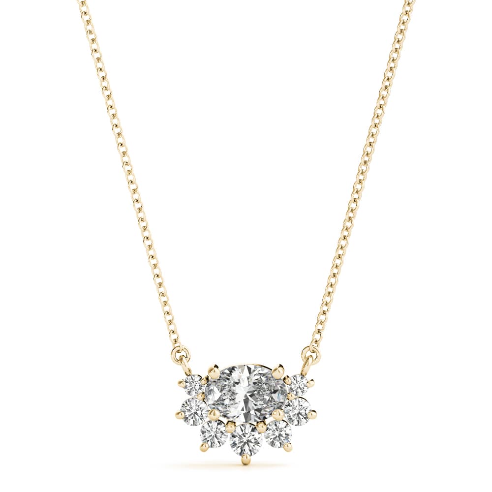 Cluster Fashion Pendant (1/8 ct. tw.), Front view in yellow gold