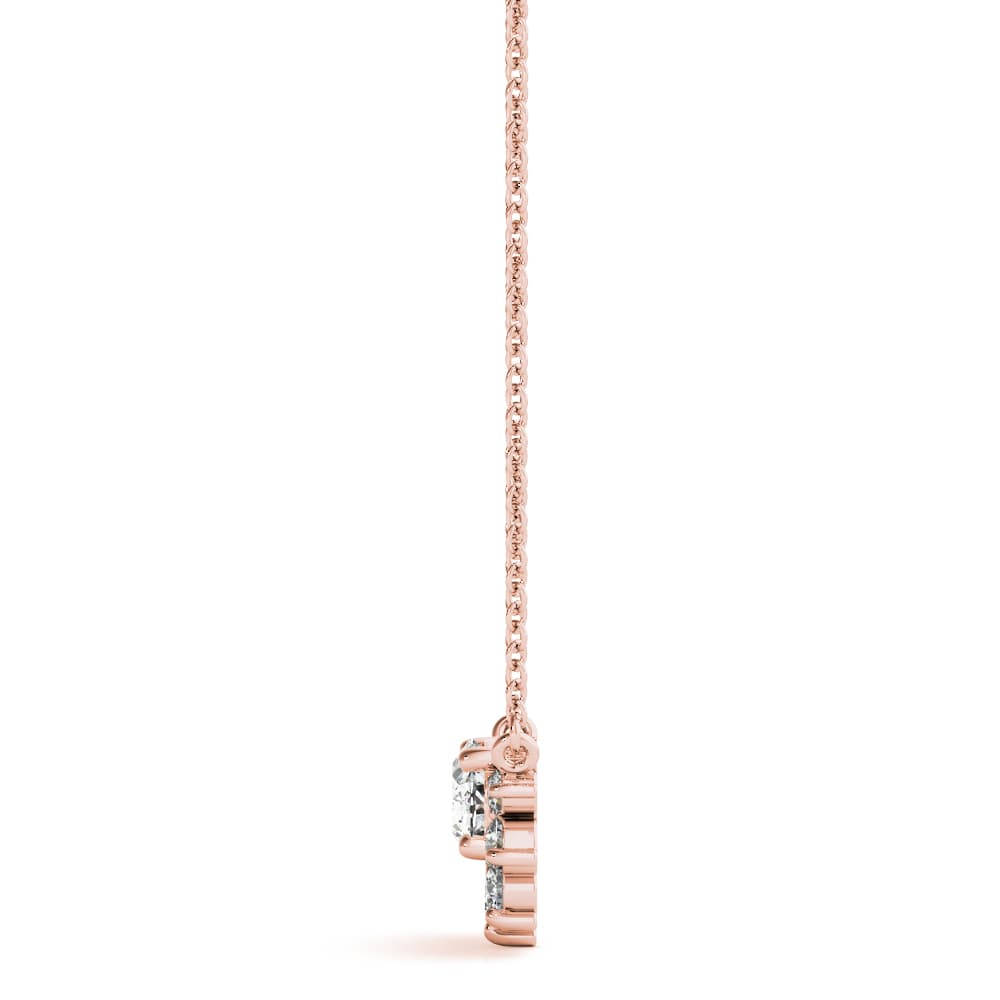 Cluster Fashion Pendant (1/8 ct. tw.), Side view in rose gold