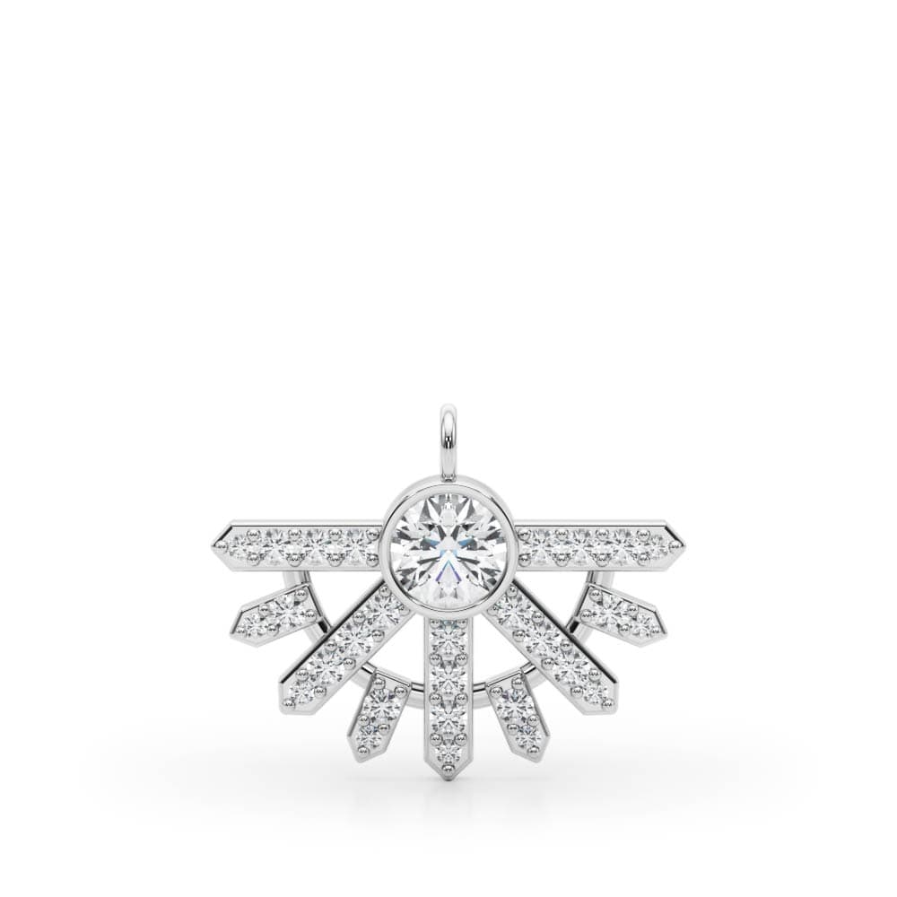 Bezel Set Prong Fashion Pendants (1/4 ct. tw.), Angle view in white gold or platinum