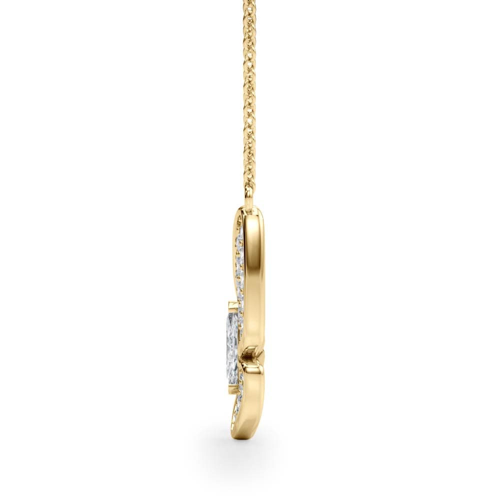 Butterfly Pendant (1/4 ct. tw.), Side view in yellow gold