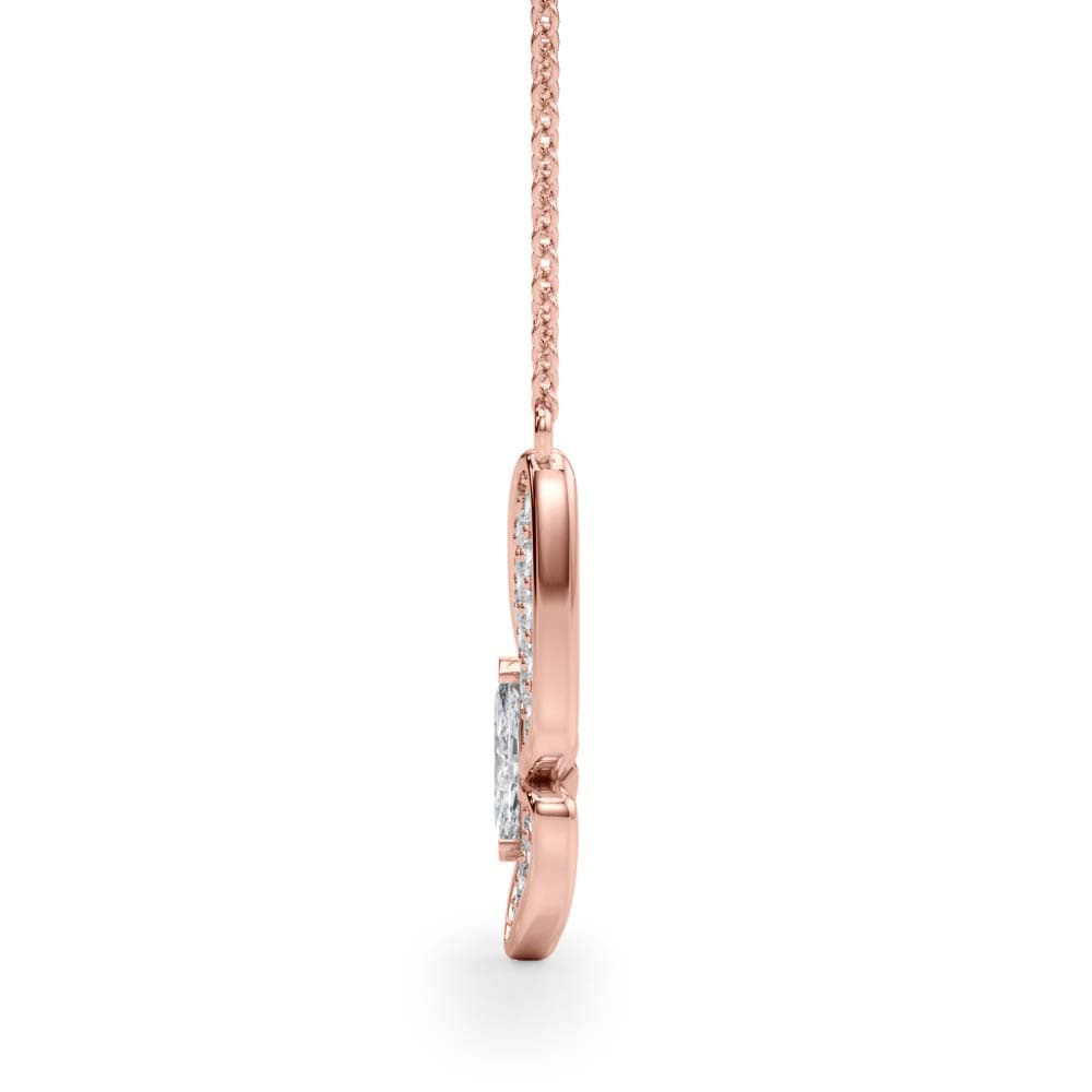 Butterfly Pendant (1/4 ct. tw.), Side view in rose gold