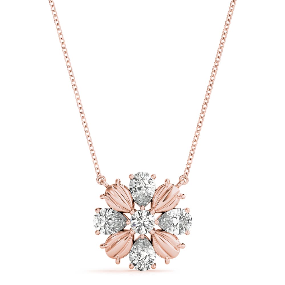 Flower Fashion Pendant (3/4 ct. tw.), Front view in rose gold