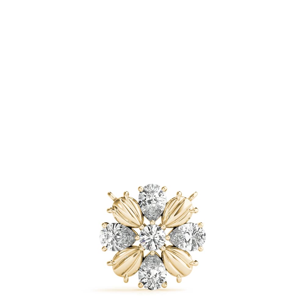 Flower Fashion Pendant (3/4 ct. tw.), Angle view in yellow gold