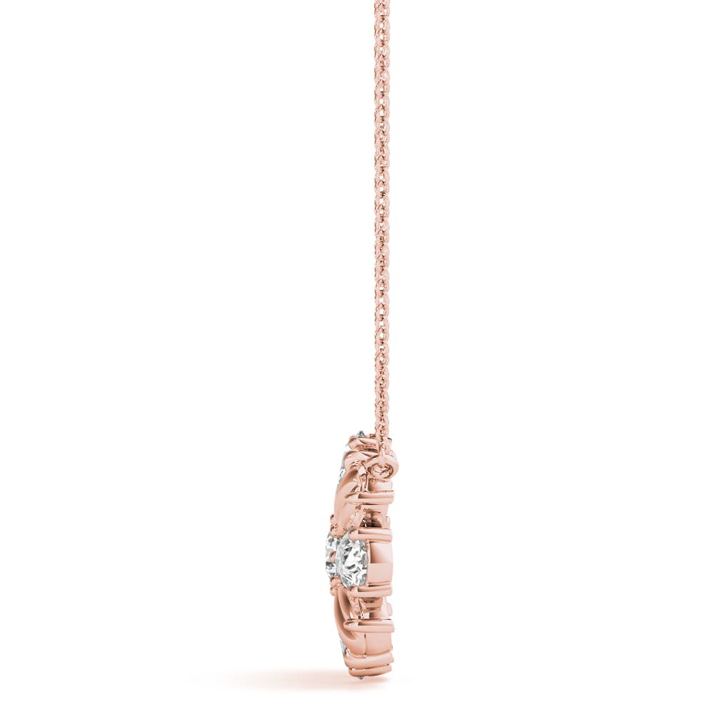 Flower Fashion Pendant (3/4 ct. tw.), Side view in rose gold