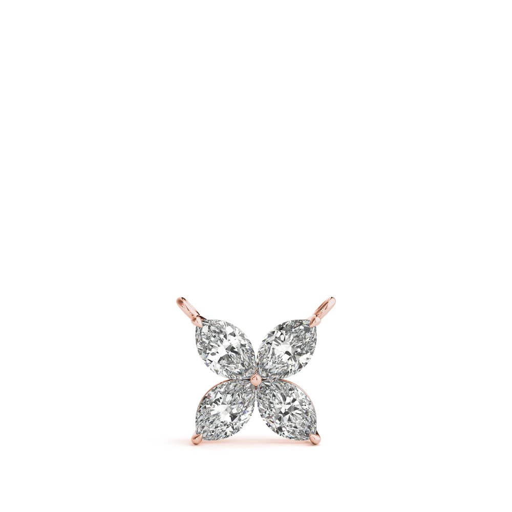 Marquise Flower Pendants (0.28 ct. tw.), Angle view in rose gold