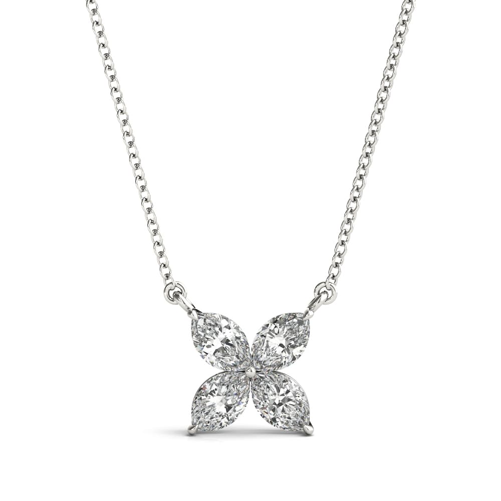 Marquise Shape Flower Pendants — View 1