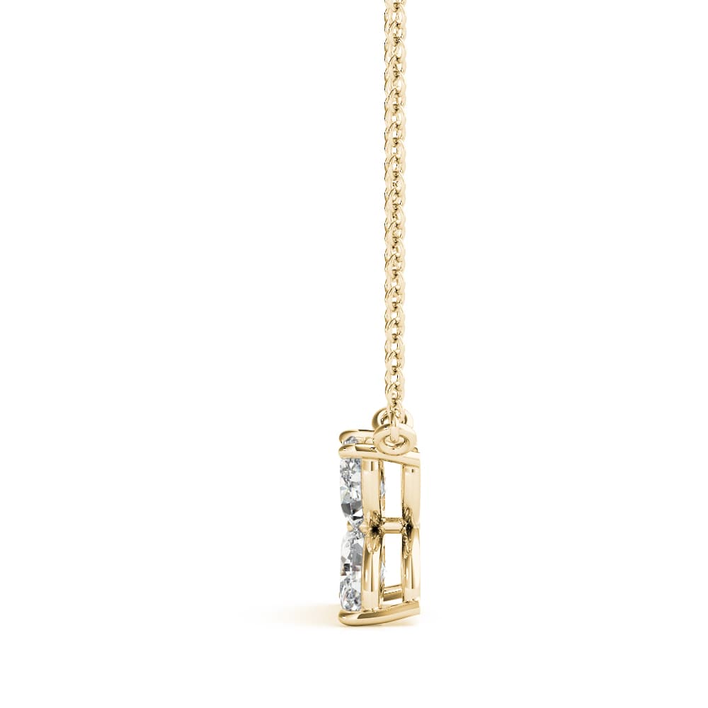 Marquise Flower Pendants (0.28 ct. tw.), Side view in yellow gold