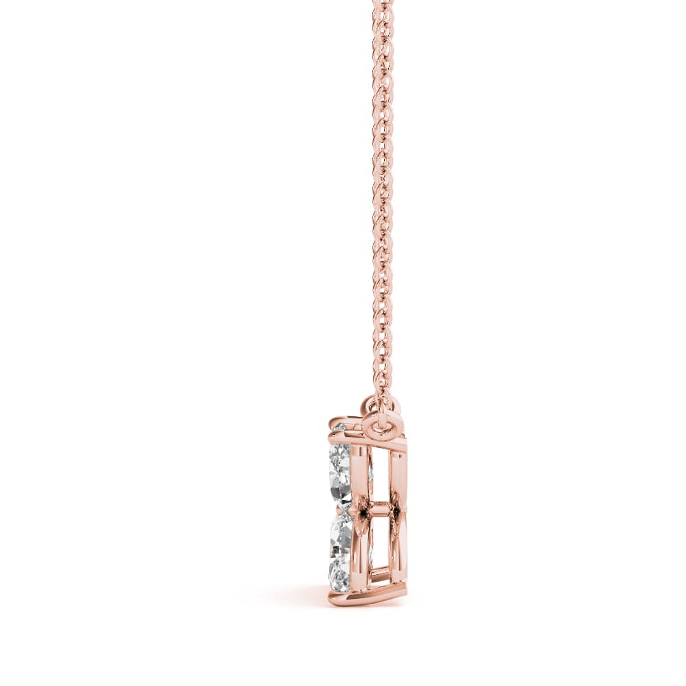 Marquise Flower Pendants (0.28 ct. tw.), Side view in rose gold