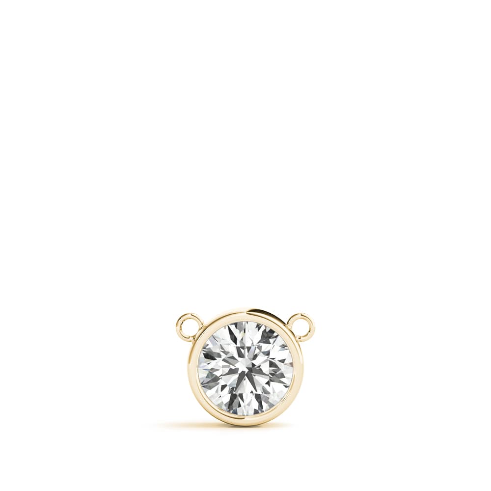 Solitaire Bezel Set Diamond Pendant (1 ct. tw.), Angle view in yellow gold