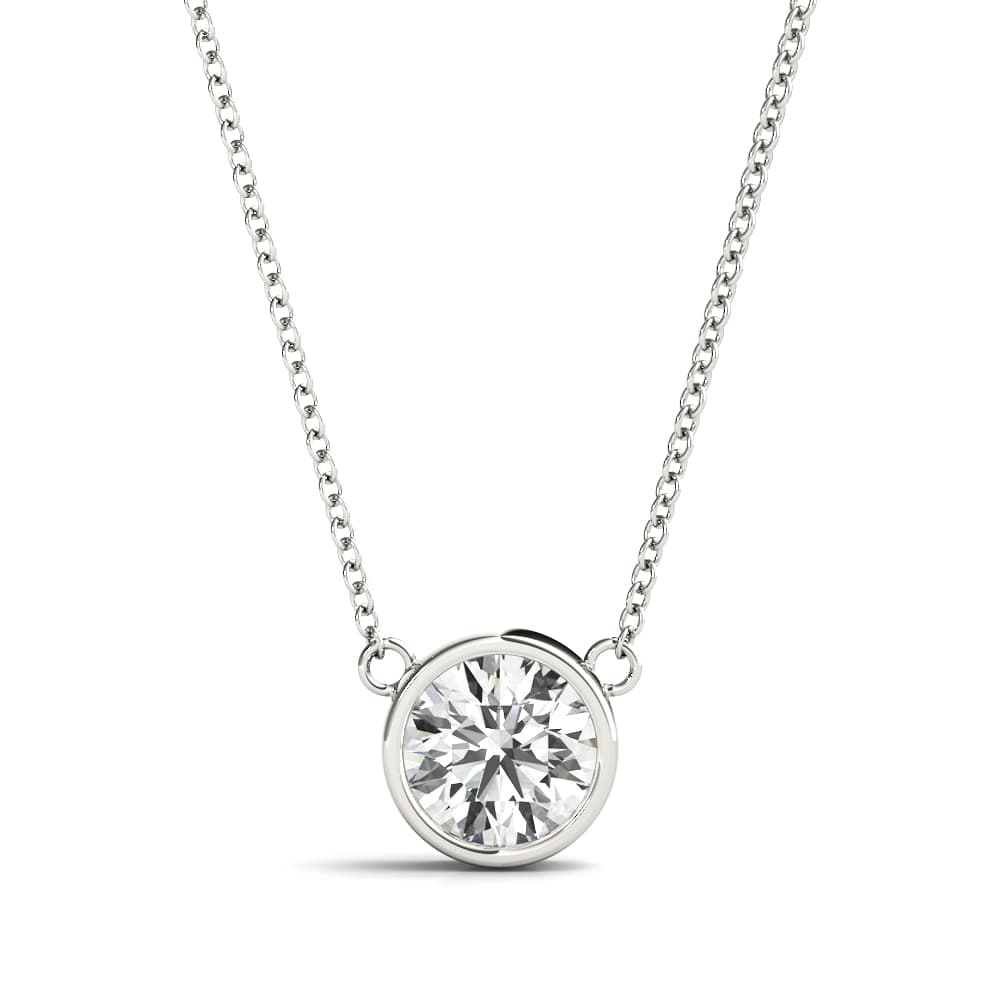 Solitaire Bezel Set Diamond Pendant — 1/4 ct.