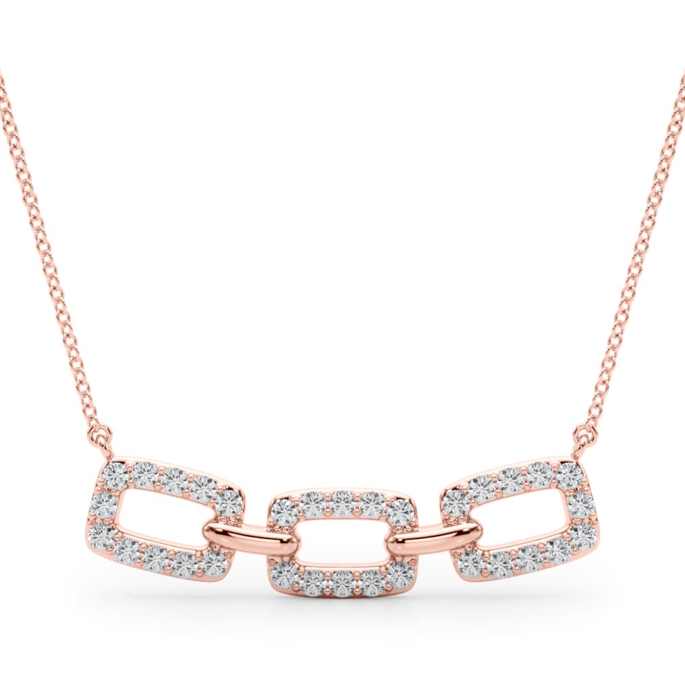 Chain Style Fashion Pendant (1/3 ct. tw.), Front view in rose gold