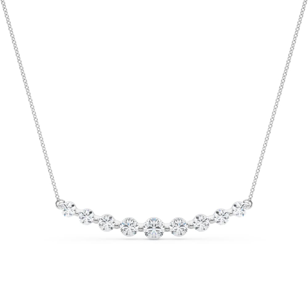 Curved Single Shared Prong Bar Pendant — 2 — View 1