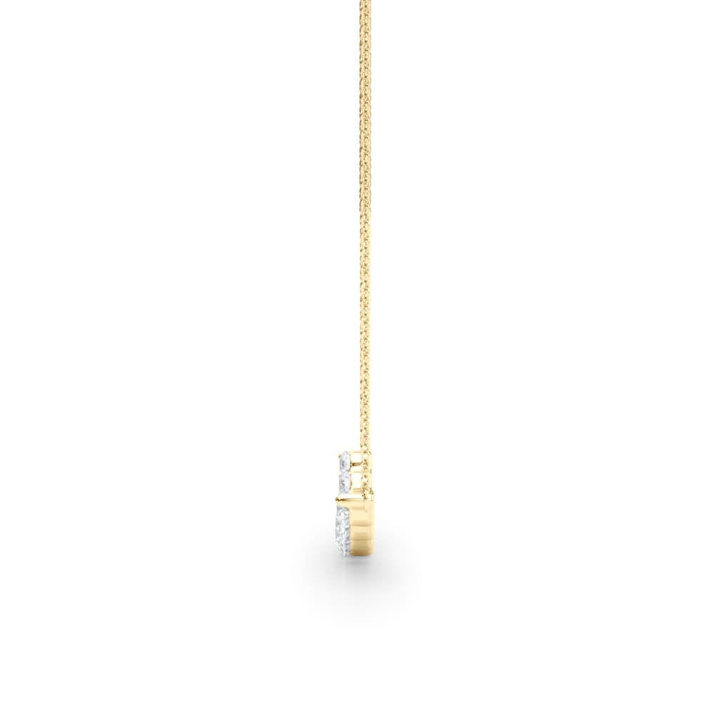 Curved Single Shared Prong Bar Pendant (1/2 ct. tw.), Side view in yellow gold