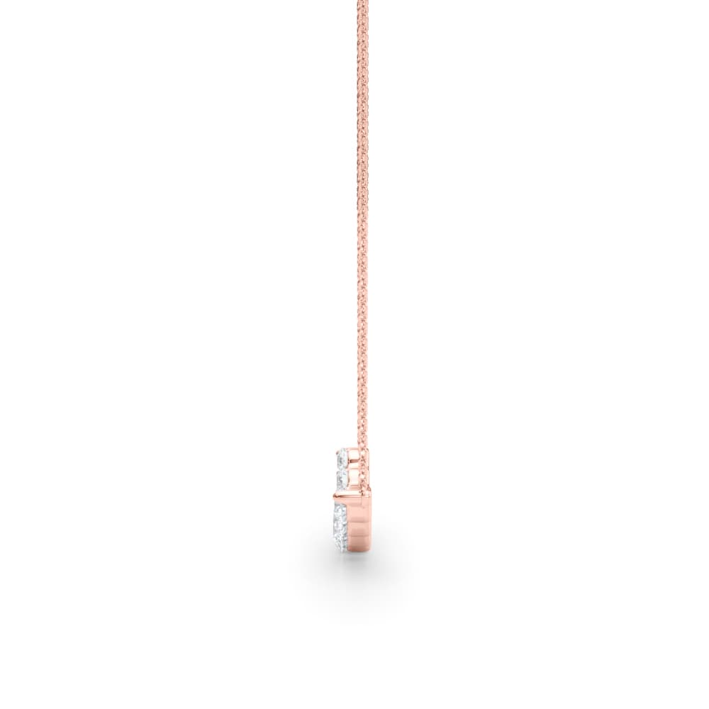 Curved Single Shared Prong Bar Pendant (1/2 ct. tw.), Side view in rose gold