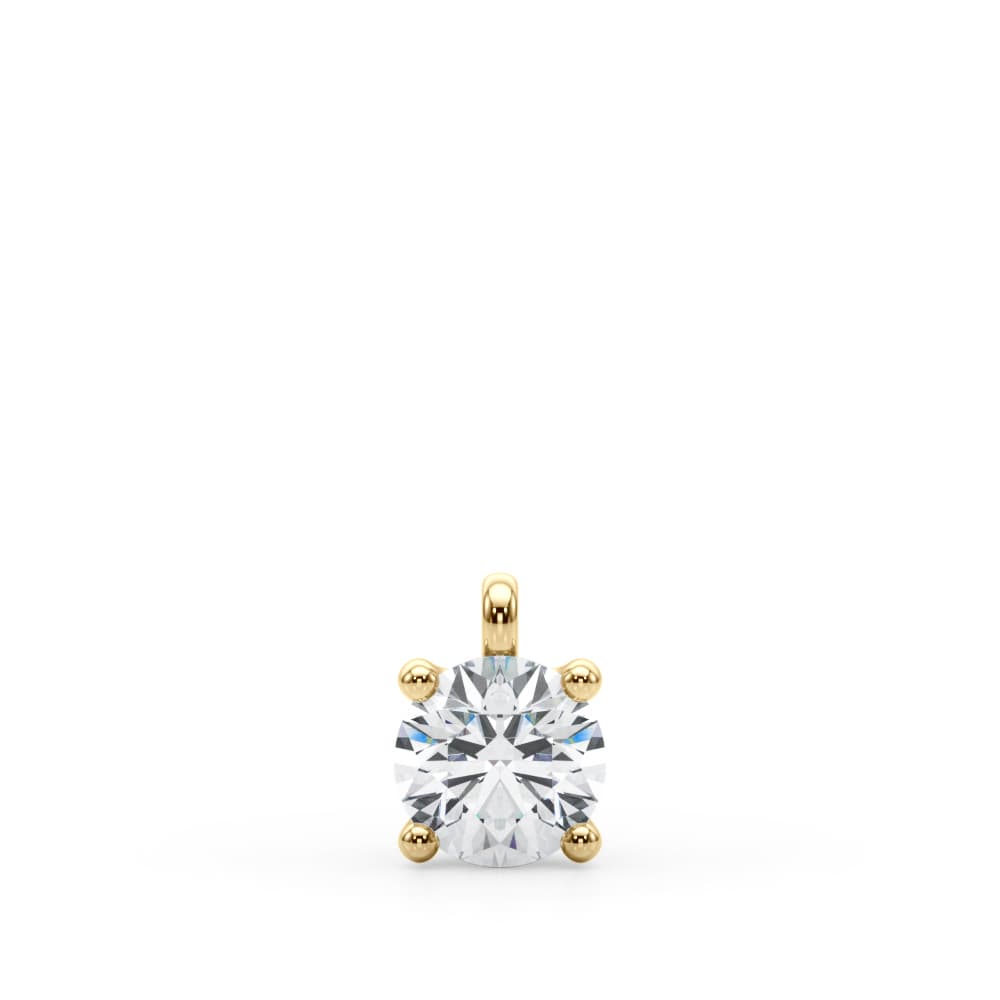 Four Prong Solitaire Diamond Pendant (1/2 ct. tw.), Angle view in yellow gold