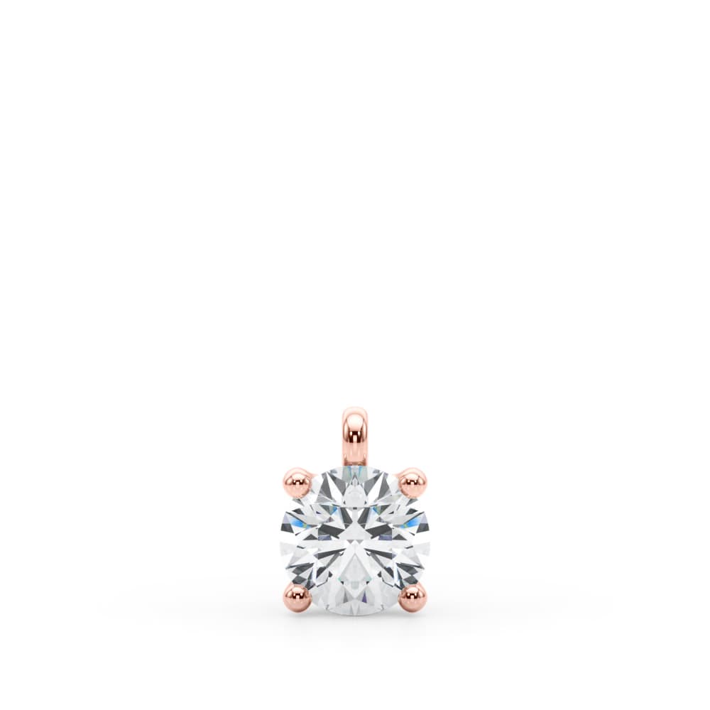 Four Prong Solitaire Diamond Pendant (1 ct. tw.), Angle view in rose gold