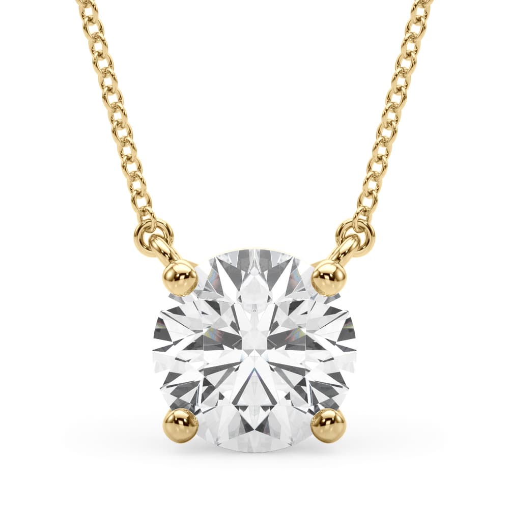 Solitaire New Style Pendants (1/4 ct. tw.), Front view in yellow gold