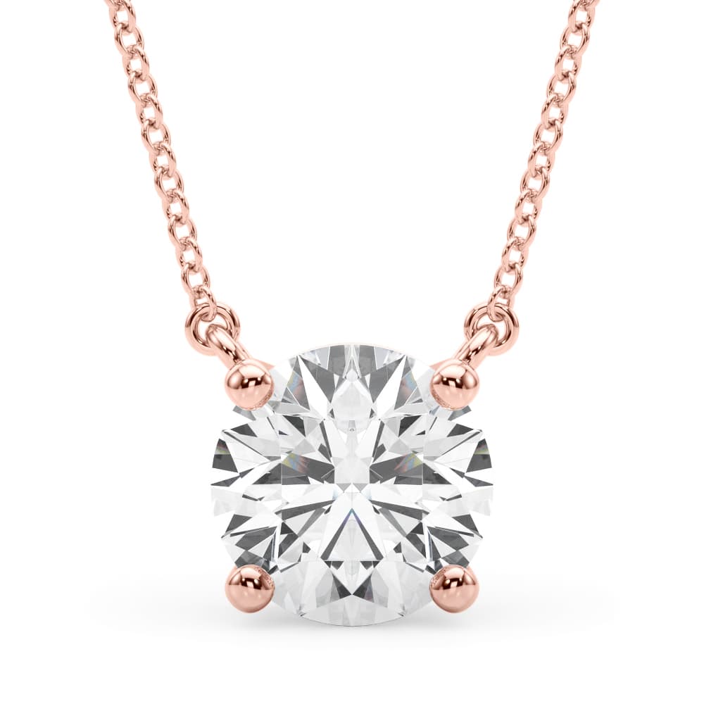 Solitaire New Style Pendants (1 ct. tw.), Front view in rose gold