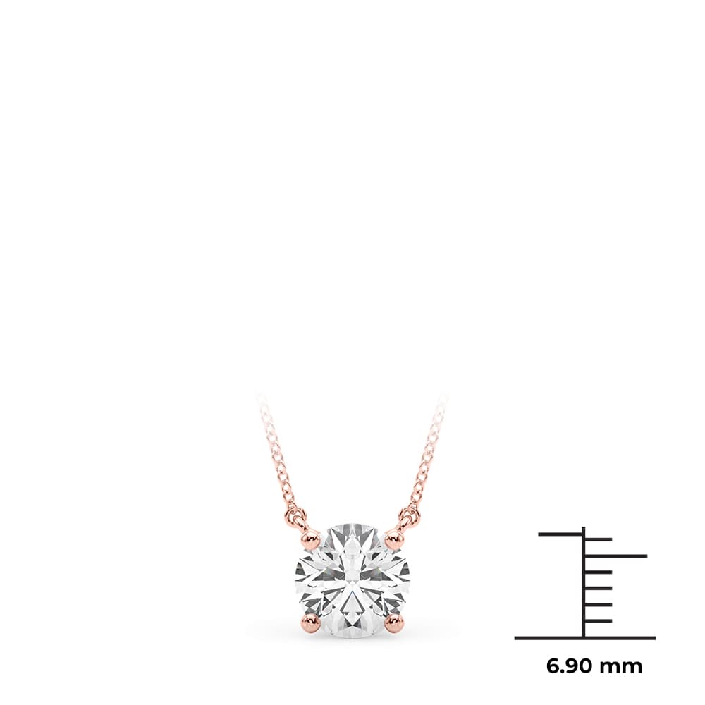 Solitaire New Style Pendants (1 ct. tw.), On hand view in rose gold