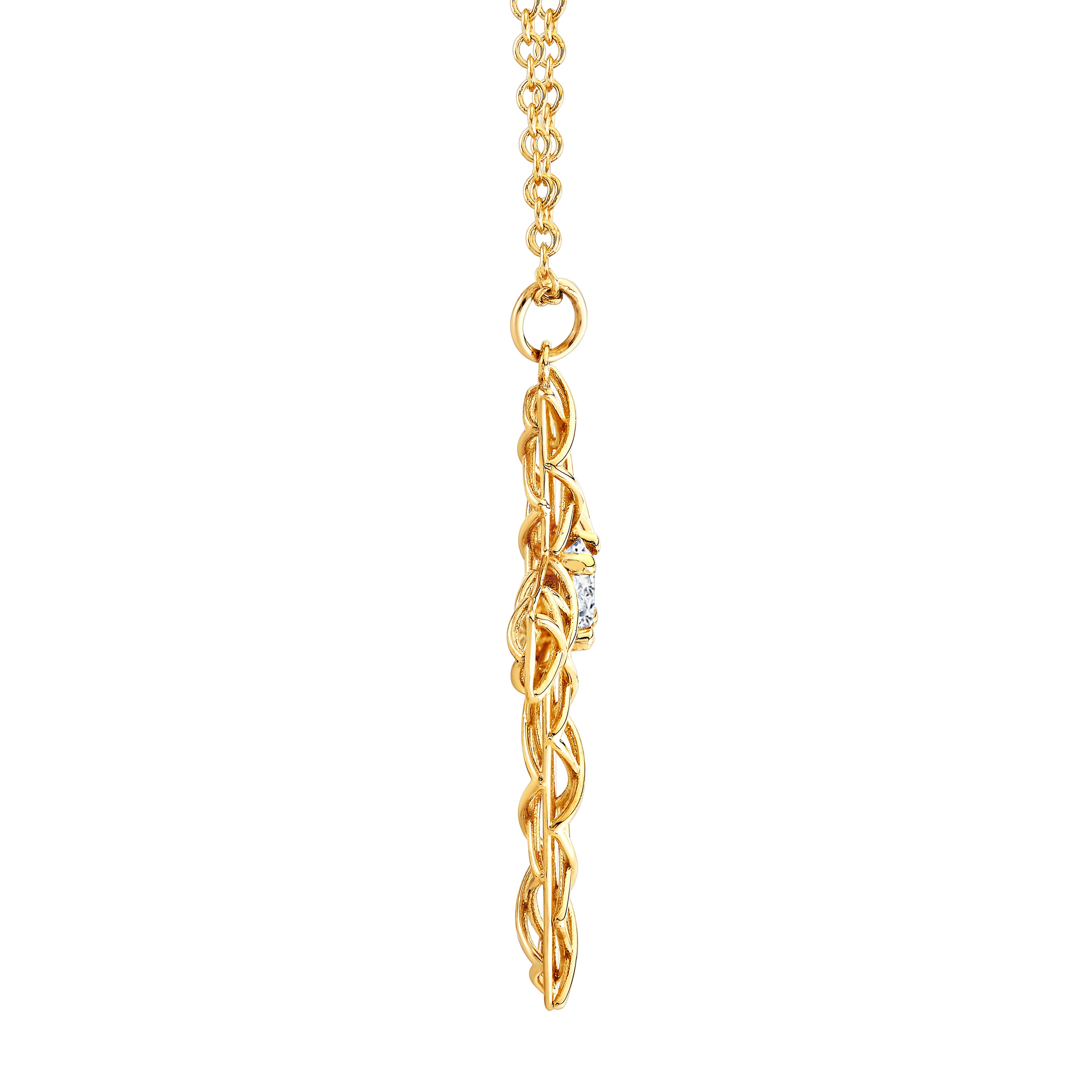 Light Weight Large Cross, Side view in yellow gold