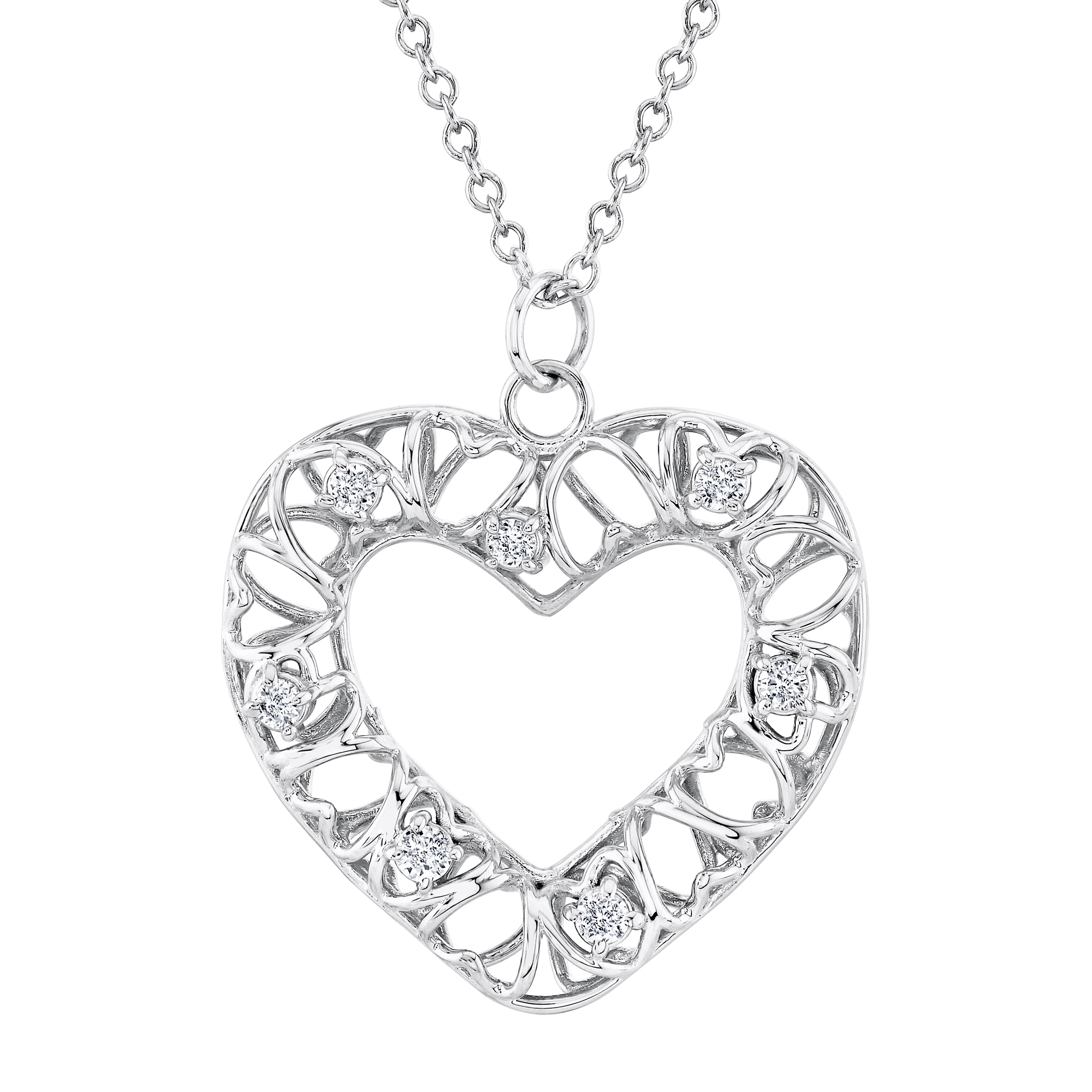 Light Weight Heart Pendant With Diamonds — View 1