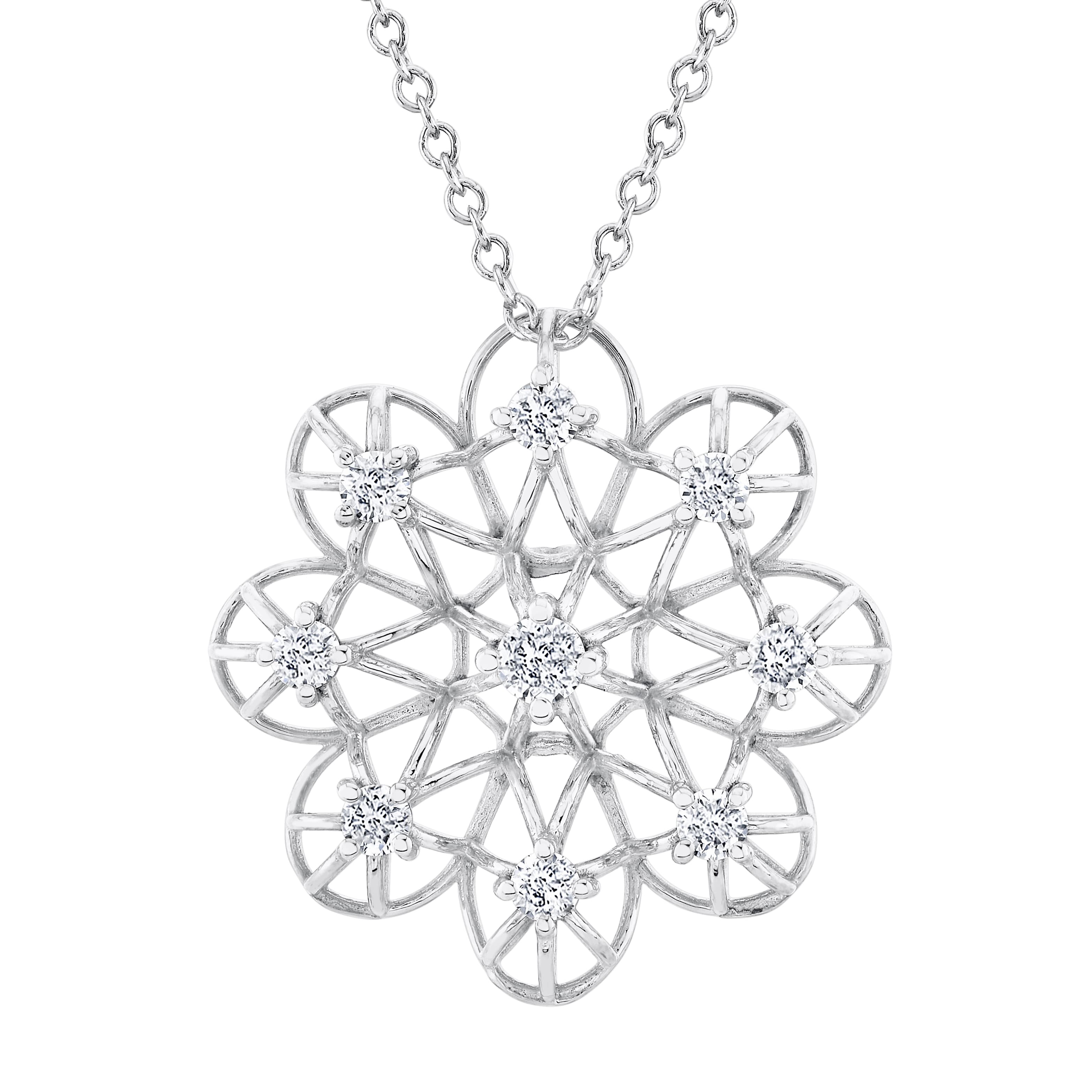 Light Weight Flower Pendant With Diamond — View 1