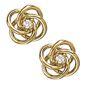 Love Knot Earring Studs — White Gold
