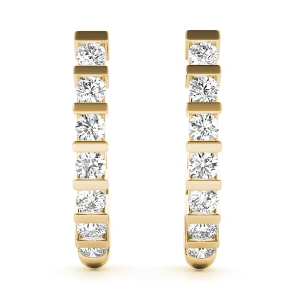 J-Hoop Earrings (0.7 ct. tw.), Angle view in yellow gold