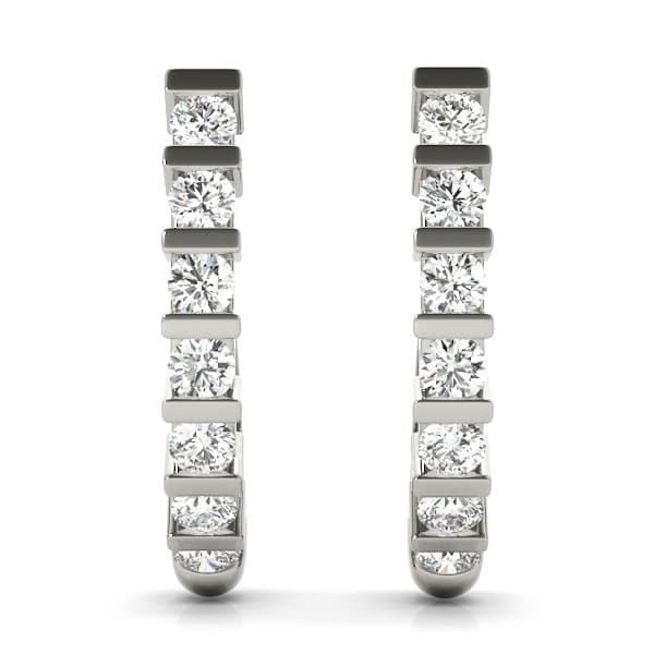 J-Hoop Earrings (0.7 ct. tw.), Angle view in white gold or platinum