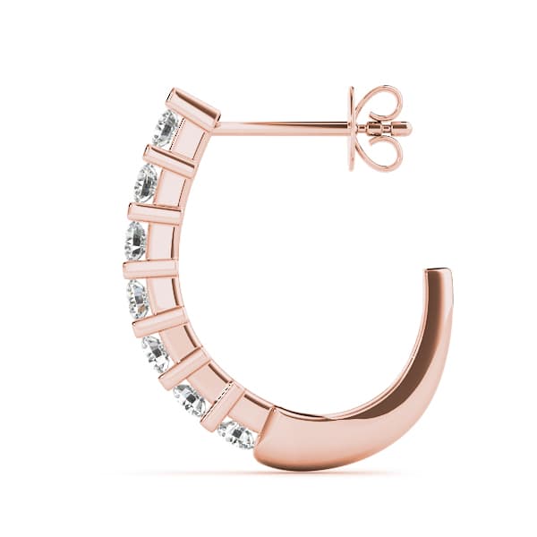 J-Hoop Earrings (3/8 ct. tw.), Side view in rose gold