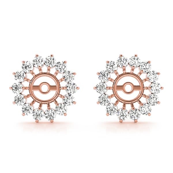 Cluster Earrings Jacket (0.56 ct. tw.), Front view in rose gold